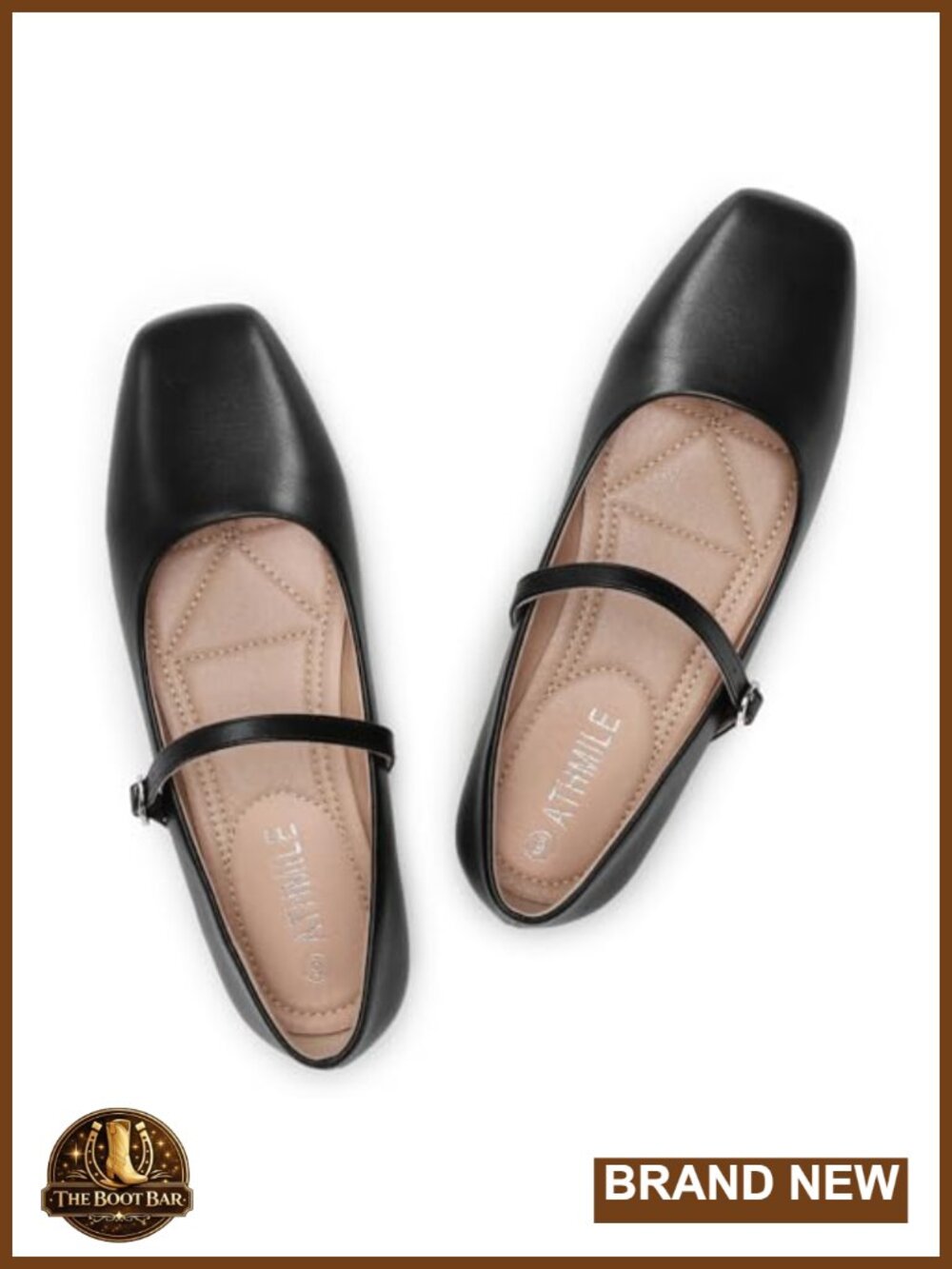 Mary Jane Flats Square Toe Buckle Memory Foam Comfort Ballet Shoes Women
